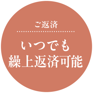ご返済　いつでも繰上返済可能